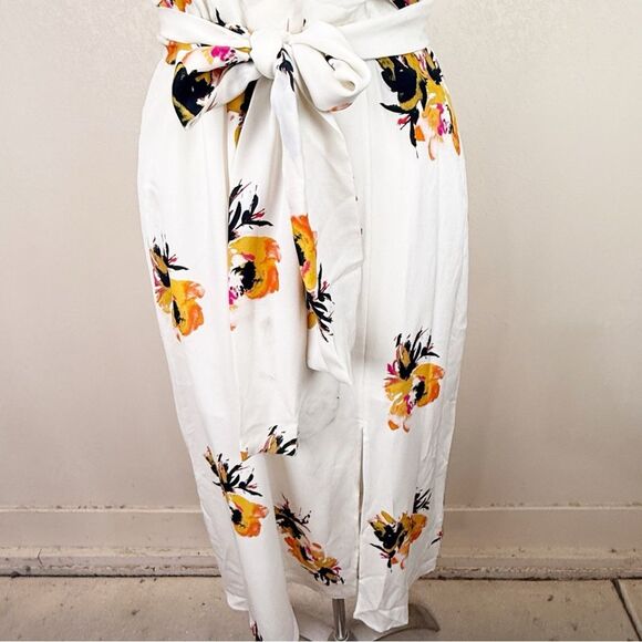 ALC Wrap Floral White Midi Dress Tank Silk Size 4 - Picture 3 of 10